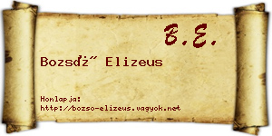 Bozsó Elizeus névjegykártya
